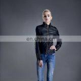 2017 New Style Women Spring Fashion Slim Zipper PU Leather Jacket thumbnail-2