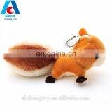 good quality custom cute orange squirrel plush toy keychain and bag pendant