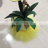 Hot Selling Christmas Gift Cute Pineapple Fur Key Chain Pom Pom Car Key Ring thumbnail-4