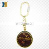 Custom Round Metal Gold Plating Keychain Print With Epoxy
