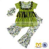 Posh Baby Ruffle Tunic Headband and Pant Fashion Clothes Boutique Girl Clothing thumbnail-3