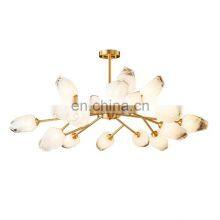 Nordic All-Copper LED Pendant Light Modern Dining Room Living Room Crystal Chandelier Luxury Magic Bean Molecular Ceiling Lamp thumbnail-1