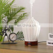 Ultrasonic Humidifier Aromatherapy Diffuser With Cool Mist Colour Changing Led Lights Wicker Aroma Diffuser Waterless Auto Off thumbnail-3