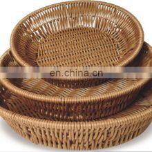 Supermarket Round Fruit and Vegetable Food Grade Plastic Rattan Basket Display Bread Basket Storage Basket thumbnail-5
