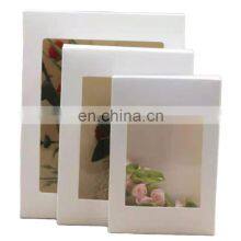 оптовая продажа дешевых коробок для подарков с витражными цветками, прозрачные ПВХ-витражные простые белые коробки из бумаги
