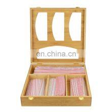 Wall Mount Bamboo Ziplock Bag Storage Organizer And Dispenser Drawer Bamboo Ziplock Bag Organizer For Kitchen With Lock thumbnail-5