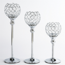 Crystal Tealight Candle Holders Metal Candlesticks Wedding Table Centerpiece Party Christmas Home Decoration thumbnail-4