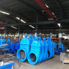 DIN Electric Gate Valve WCB Cast Steel Flange Resilient Seat Electric Gate Valve With Actuator thumbnail-5