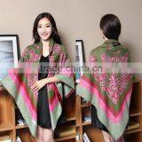 Tassel Flower Paisley Jacquard Square Lady Shawl thumbnail-1