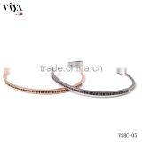 925 STERLING SILVER JEWELRY MINI RIVIERE SILVER BLACK DIAMOND EASY WEAR BANGLE thumbnail-3