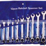 12mm Mirror Polished Flexible Ratchet Wrench,spanner