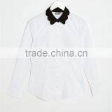 Floral Collar Matching Color Women Shirt Long Sleeves Women Blouse OEM Service thumbnail-5