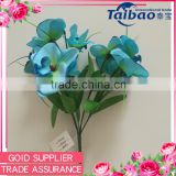 2016 new design plastic and fabric flower bush artificial blue orchid plants