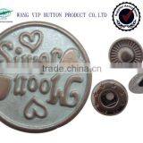 15mm embossed cute washable snap button