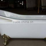 60" Freestanding Shower and Bathing Cast Iron Slipper Bath Tub thumbnail-2