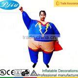 DJ-CO-133 Adult Airblown Blue Fat Inflatable Costume Clothes Fancy Dress Jumpsuit thumbnail-1