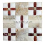 White Onyx Pinwheel Mosaic Wall Tile