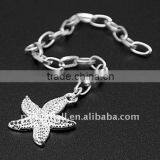 Iron End Chains, With Tibetan Style Pendants, Silver Color, Iron Cross Chains: 3.8x6.9mm(FIND-JF00057)