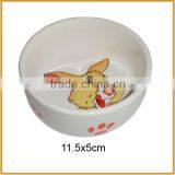 Cat Pattern Round Ceramic Pet Bowl Feeders for Cat Bowls Decoration