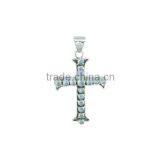 Handmade 925 Sterling Silver Moonstone Cross Pendant Jewelry