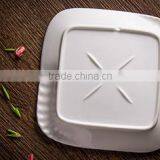 Ceramic Glaze Oem Dinner Square White Steak Plate for Restaurant Hotel Home thumbnail-2