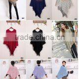 Women Winter Knitted Cashmere Poncho Capes Shawl Cardigans Sweater Coat thumbnail-5