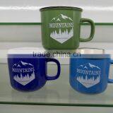 Stoneware Enamal Looking Mugs