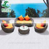 Cushions Rattan Round Chairs Wicker Round Sofa Set Used Rattan Furniture thumbnail-1