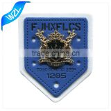 Custom fashion leather jacket patch with metal badges