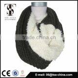 2015 Winter Fashion Design Green Color Knitted Fur Scarf thumbnail-1