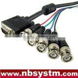 Quality 6ft VGA HDB15M to 5BNC Cable