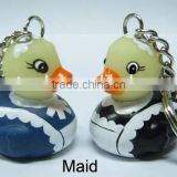 Painted rubber keychain duck