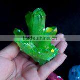 Mini Green Angel Aura Titanium Aura Quartz Crystal Cluster Healing Stones thumbnail-1