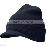 2016 Womens Plain Knitted Winter Hat With Brim