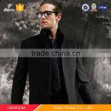 Wine Red British Style Fleece Jacket Men Wool Cashmere Jacket Winter Cashmere Wool Coat Overcoat thumbnail-6