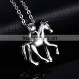 Fashion Sturdy Chain Necklace Horse Pendants Necklace Accessories Animal Type Dress Jewelry For Men thumbnail-3