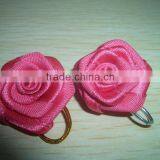 Wholesale Mini Satin Ribbon Rolled Fabric DIY Rose Flowers For Girl Dress thumbnail-5