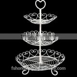 DG33 3- tier white metal cake stand for wedding and party