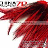 ZPDECOR Top Quality Feather Dyed Red Lace Pointy Rooster Cape Feathers thumbnail-3