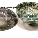 Moss Agate Bowls : Handmade Gemstone Bowls Size 70-75mm : Agate Bowls From INDIA