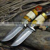Doshower Damascus Hunting Knife With Promotional Gift of Eagle Wood Prices thumbnail-1