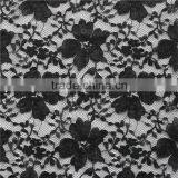 Net Black Nylon Cotton Mixed Fabric Floral Lace for Apparel/girls Dress/anarkaw Salwar Kameez thumbnail-1