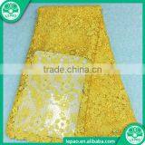 100% Polyester Teal Nigerian Cord Lace Wholesale Stock Fabric, Embroidered High Quality Cupion Lace Fabric for Women thumbnail-1