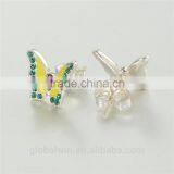 New Design Fashion Cheap Factory Direct Sale Butterfly Enamel Earrings thumbnail-4