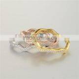 Fashion Jewelry Silver 925 Handmade Gold Plated Ring With Clear Zircon thumbnail-3