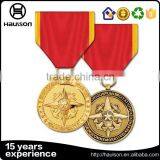 Hot Sale Custom Polished Casting Laser Engraving Iron Brass Zinc Alloy Antique Gold Bronze Plated Pin Style Medal With Ribbon thumbnail-5