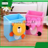 Multipurpose Wooden Cartoon Animal Penholder Storage Pen Container Case Box Holder With Clip thumbnail-4