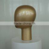 Golden Female Mannequin Head Displaying Hats, Wigs, Scarves, and Necklaces thumbnail-1