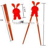 Cute Plastic Chopsticks With Flexible Silicone Rabbit Connector Training Chopsticks For Kids and Adults thumbnail-3