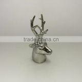 Silver Home Decoration Ceramic Deer Head with long horn